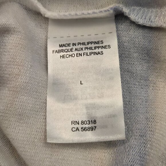 Lucky Brand Cloud Soft Jersey Shirt V-Neck White Rainbow Striped Size L NWT - Picture 6 of 9